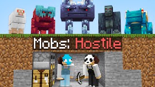 Minecraft But All Mobs Are Hostile And Custom [upl. by Perla]