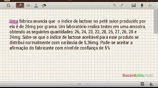 Estatística teste de hipótese exercício resolvido [upl. by Tempa]