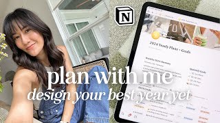 Plan with Me for 2024  My Entire GoalSetting System in Notion ✨ Design Your Year Challenge [upl. by Carey993]