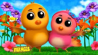 Two Little Dicky Birds  Nursery Rhyme Videos For Toddlers  Cartoons For Children by Farmees [upl. by Notaes]