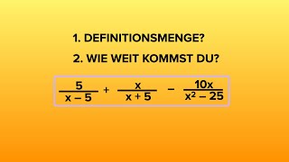 Bruchterme addierensubtrahieren und Definitionsmenge bestimmen Bruchterme Terme mathe [upl. by Ellehs226]