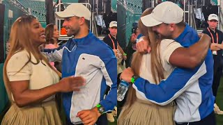 Dimitrovs Reaction When Serena Williams Came to Surprise and Meet Him after He Defeated Zverev [upl. by Riana]