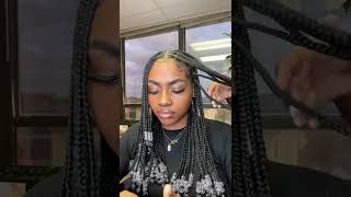 Knotless braids with clear beads knotlessbraidswithbeads [upl. by Poock]