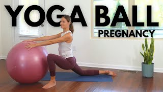 PREGNANCY YOGA WITH BALL  Birth Ball Exercises for Pregnancy Safe For All Trimesters [upl. by Azirb]