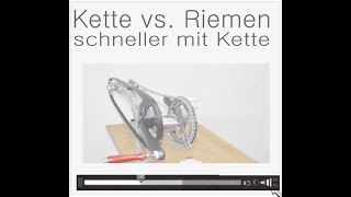 Video 1  Wirkungsgrad Riemen vs Kette  mehr Kraftbedarf durch Riemen Untertitel [upl. by Tayib]