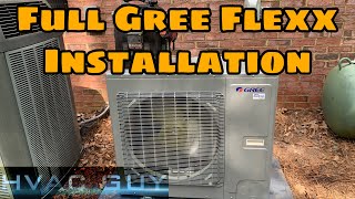 Full Install of The Gree Flexx 3 ton 20 SEER Inverter System [upl. by Eehtomit]