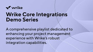 Wrike Core Integrations Demo Series Introduction [upl. by Mcdade]