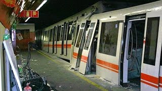 METRO B ROMA incidente 5 giugno 2015  21 feriti non gravi  subway crash [upl. by Flessel]