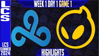 C9 vs DIG Highlights G1  LCS W1D1 Summer 2024  Cloud9 vs Dignitas Week 1 Day 1 Game 1 [upl. by Gilberta]