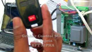 Configurar Control Mito Tarjeta BFT ALPHA Seguriproca Valencia [upl. by Yebba]