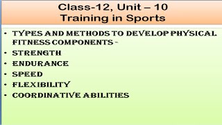 Physical Education Class 12 Unit 10 quotTraining in Sportsquot [upl. by Rolandson]