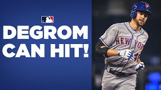 Jacob deGrom is UNREAL at the plate Mets star batting 450  in 2021 [upl. by Dragon880]