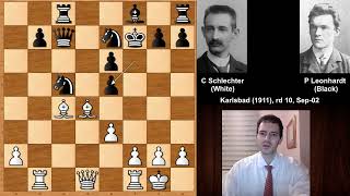 Carl Schlechter vs Paul Leonhardt  Karlsbad 1911 [upl. by Ailecara]