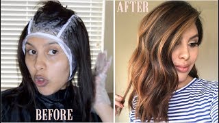 DIY HIGHLIGHTS USING CAP Revlon Frost amp Glow Highlighting Kit [upl. by Rena]