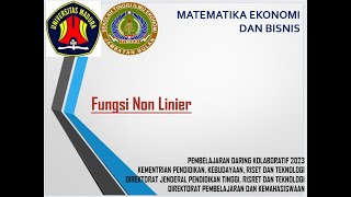 Fungsi Non Linear  Fungsi Kuadrat dan Gambar Grafik Fungsi Kuadrat [upl. by Channa283]