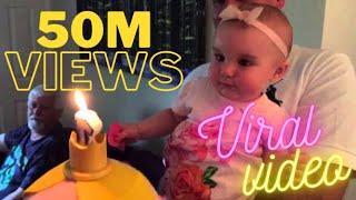 1 Year Old Birthday Cake Blow Out Candles [upl. by Suoirred]