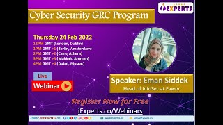 iExpertsCyber Security GRC Program QampA InterviewEman Muhammed SiddekArabic Language [upl. by Yellhsa]