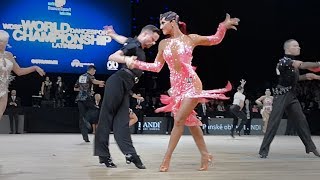 Lazzarini  Benedetti Liaskovsky  Zaputrieva  2018 WDSF World Latin Ostrava  R2 J [upl. by Enirual15]