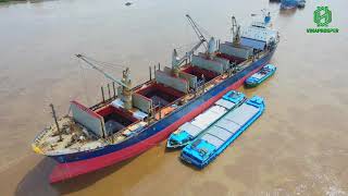 One vessel Mv Lardos 28K under our Cp loading rice jumbo bags [upl. by Aicila]