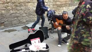 Street Spanish Guitarist in Barcelona 2016 [upl. by Nerreg]