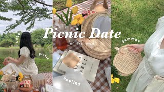 Picnic Vlog🧺 picnic date by the pond picnic set up cute aesthetic props catching up🕊 [upl. by Anneg554]