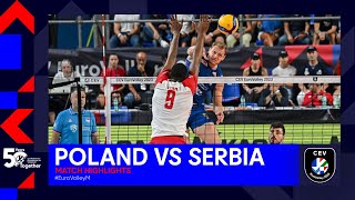 Poland vs Serbia I Match Highlights 14 Finals I CEV EuroVolley 2023 Men [upl. by Aggy402]