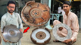 I got a creative idea to use a broken flywheel from a truck by putting a clutch plate inside it [upl. by Ivanna]