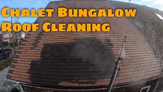 Chalet Bungalow Concrete Roof Tile Cleaning  Gently Pressure Washed Then Soft washed [upl. by Rihana]