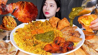 ASMR MUKBANG  커리파티 ★ 비리야니 amp 탄두리치킨 amp 케밥 amp 사모사 먹방 CURRY amp BIRYANI amp SEEKH KEBAP amp TANDOORI CHICKEN [upl. by Cir333]