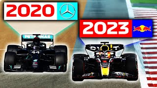 F1 2020 vs 2023 💥 ¿Cuál es el COCHE MÁS RÁPIDO ¿El MEJOR de la Historia  Mercedes W11 vs Red Bull [upl. by Nyladnewg]