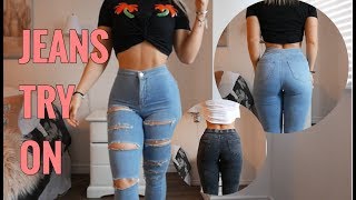 JEANS TRY ON  TOPSHOP amp FASHION NOVA [upl. by Droffilc]