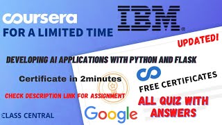 Developing AI Applications with Python and Flaskweek13 All Quiz Answerscoursera quiz course [upl. by Yelhak]