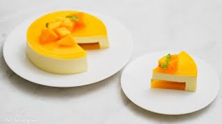 マンゴームースケーキの作り方 │ Nobake Mango Mousse Cake [upl. by Eirojam]