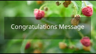 Congratulations Message [upl. by Armbrecht]