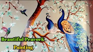 Peacock Painting Very Easy For Beginners  How To Draw Peacock Step By Step  Drawing and art work [upl. by Khosrow]