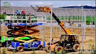 Venlo type glass greenhouse construction video [upl. by Onimod]