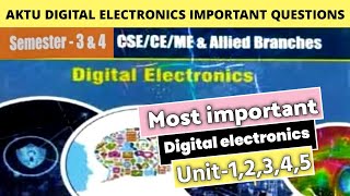 Digital electronics aktu important questions 2024  Aktu important questions 2nd year  infoins [upl. by Anirtep]