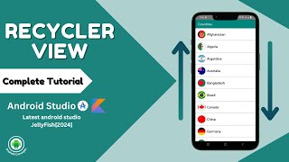 RecyclerView in android studio  2024 JellyFish Tutorial  Kotlin [upl. by Nilyarg]