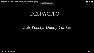 Despacito Luis Fonsi ft Daddy Yankee Easy Chords and Lyrics [upl. by Eicats]