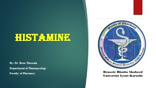 Histamine Pharmacology Pharm417 By Ibrar Hussain [upl. by Sherie393]