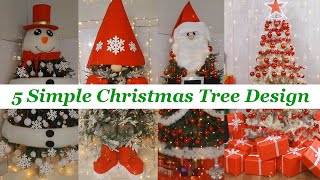 5 Simple Christmas Tree Designs Like a Pro  Christmas Tree Decoration [upl. by Leora]