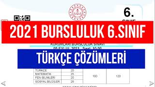 2021 Bursluluk Sınavı Soru ve Cevapları 6Sınıf  6Sınıf Türkçe Bursluluk Soru ve Çözümleri [upl. by Yaresed556]