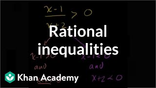 Rational inequalities  Polynomial and rational functions  Algebra II  Khan Academy [upl. by Virgie]