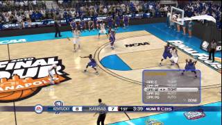 NCAA Basketball 10 PS3 Kansas vs Kentucky Championship Pt 1 [upl. by Eidahs]