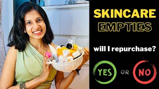 Huge skincare empties‼️Worth buying again✅ or not ❌ Reviewing skincare in Tamil🔥 [upl. by Geno310]