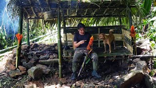 Completing Shelters Wild Food Catch and Cook Survival Alone  EP281 [upl. by Dovev]