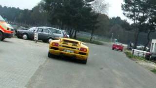 Lamborghini Diablo Burnout in Poznan Poland [upl. by Aldin]