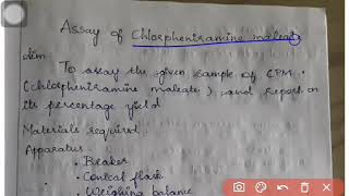 Assay of Chlorpheniramine maleate as per B Pharm Syllabus in 7 min [upl. by Wyatt]