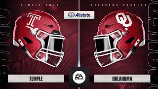 Temple vs Oklahoma Week 1 Simulation College Football 25 [upl. by Jeaz]