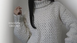 TUTORIAL MAGLIONE ALLUNCINETTO quotMONTE BIANCOquot  CROCHET SWEATER [upl. by Marsiella]